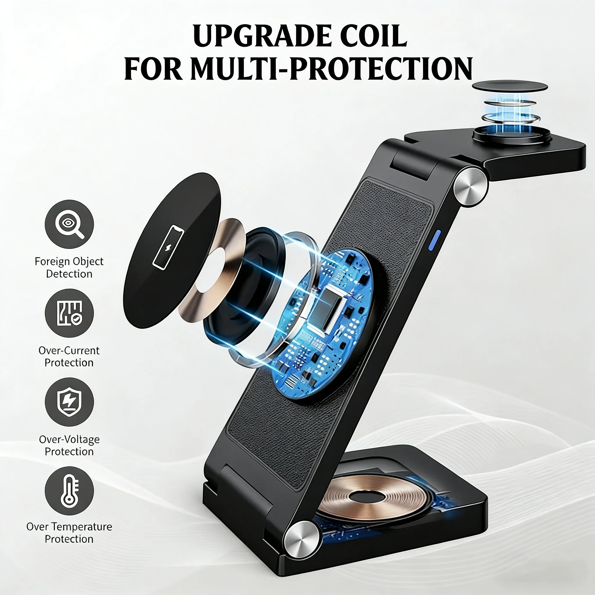 TIMESS 3 IN 1 15W Wireless Charger For IPhone17 16 15 14 PROMAX For Apple Watch Series 11 10-1 For Airpods Pro Charging Station