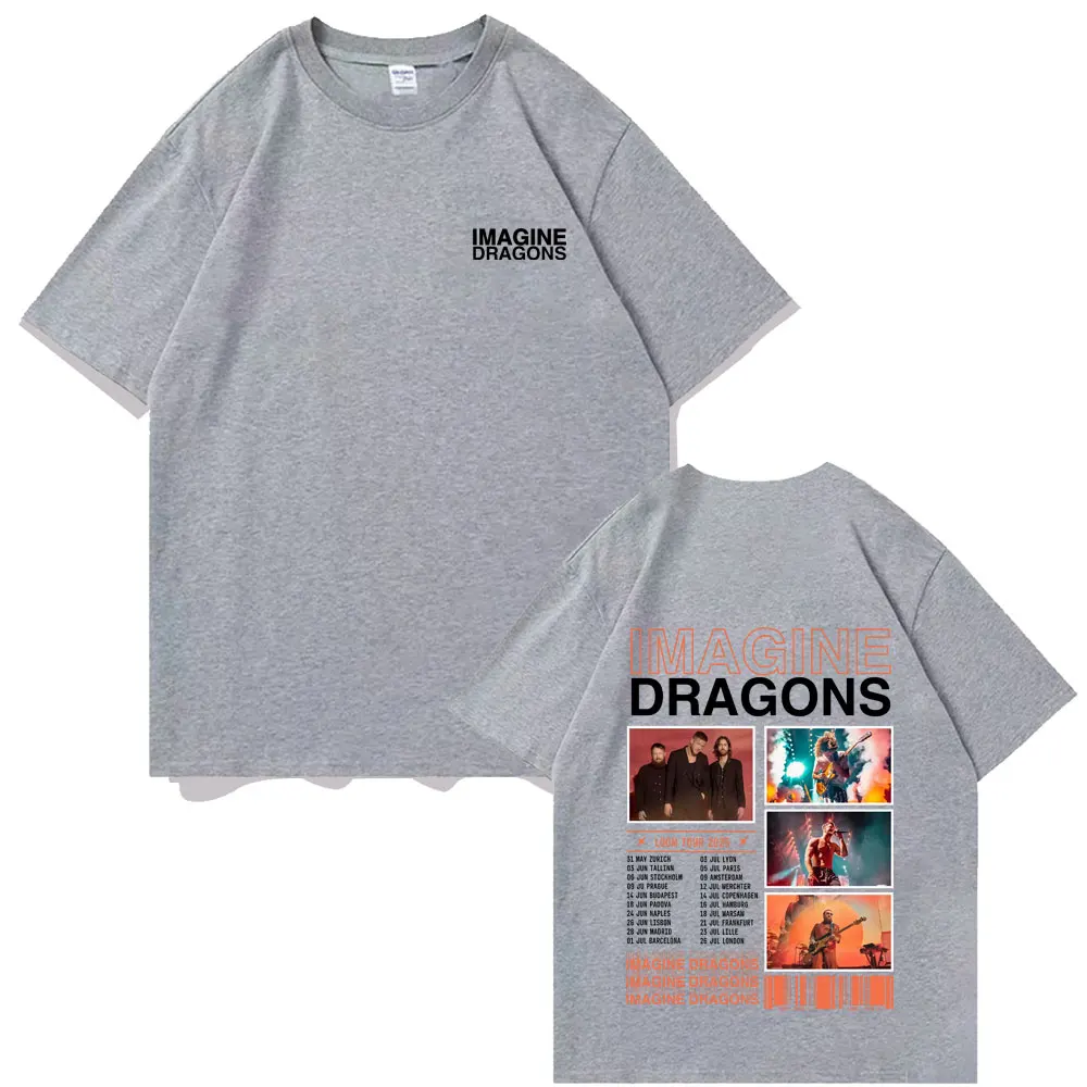 Imagine Dragons Alternative Rock Band Loom World Tour 2025 T Shirt Men Hip Hop Oversize Cotton T-shirt Unisex Retro Casual Tees