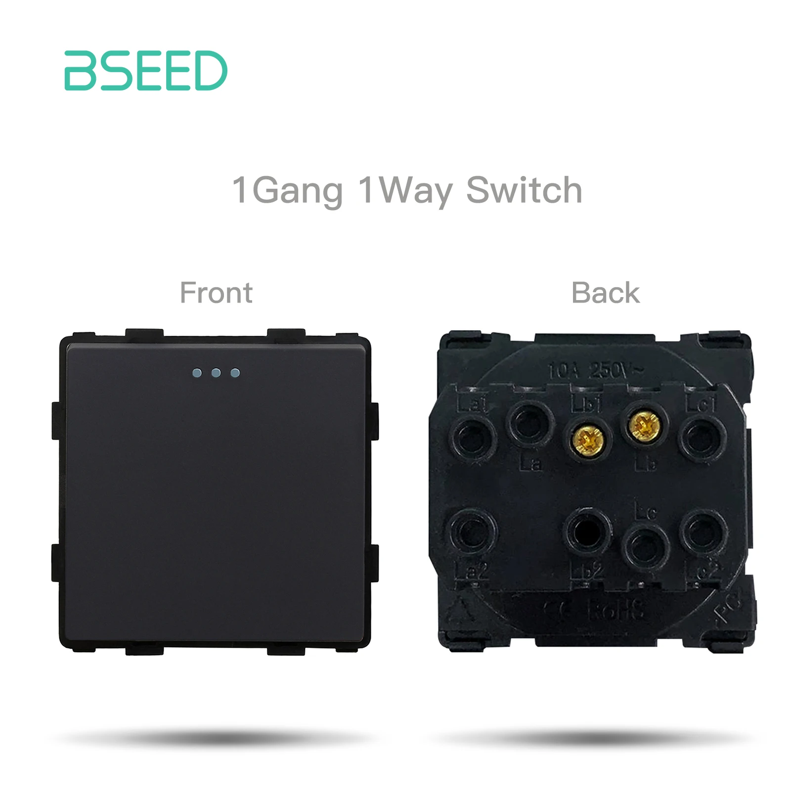 Bseed EU Standard USB Typ-C Buchse Teile Taste Schalter Internet TV HDMI Satellit Mit Glas Rahmen Schwarz DIY Funktion teile