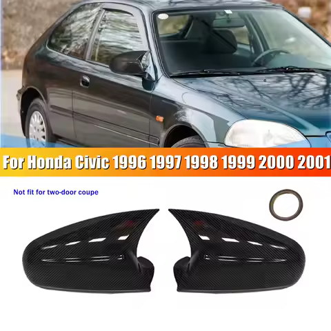 2PCS For HONDA CIVIC EK9 TYPE R 1996-2001 Rearview Side Mirror Cover Wing Cap Exterior Door Rear View Trim Car Decoration