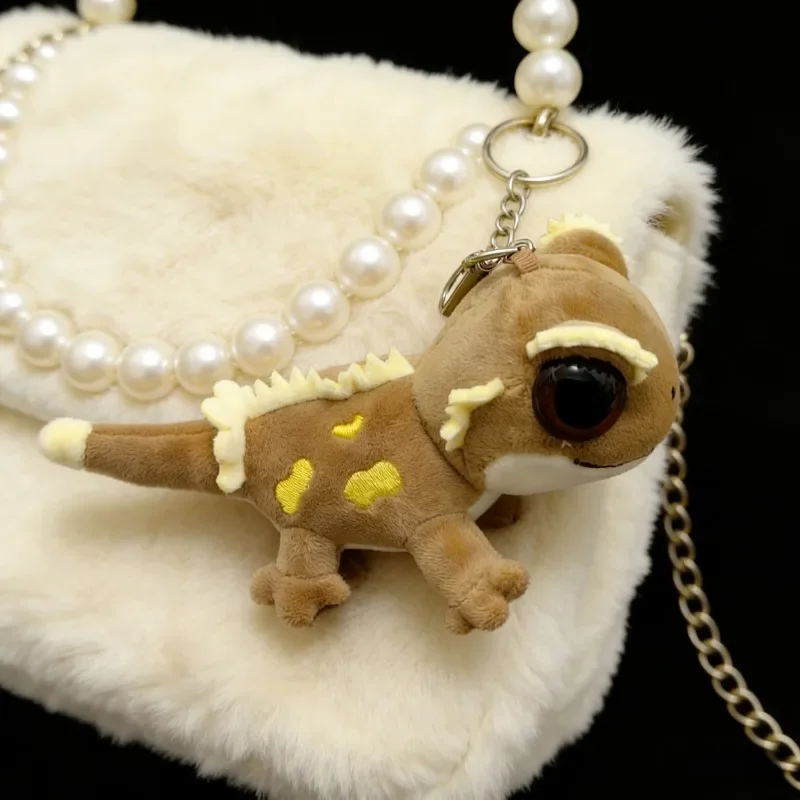 In Stock Original Cute Creative Crested Gecko Keychain Cartoon Lizard Pendant For Backpack Purse Car Personalized Accessory
