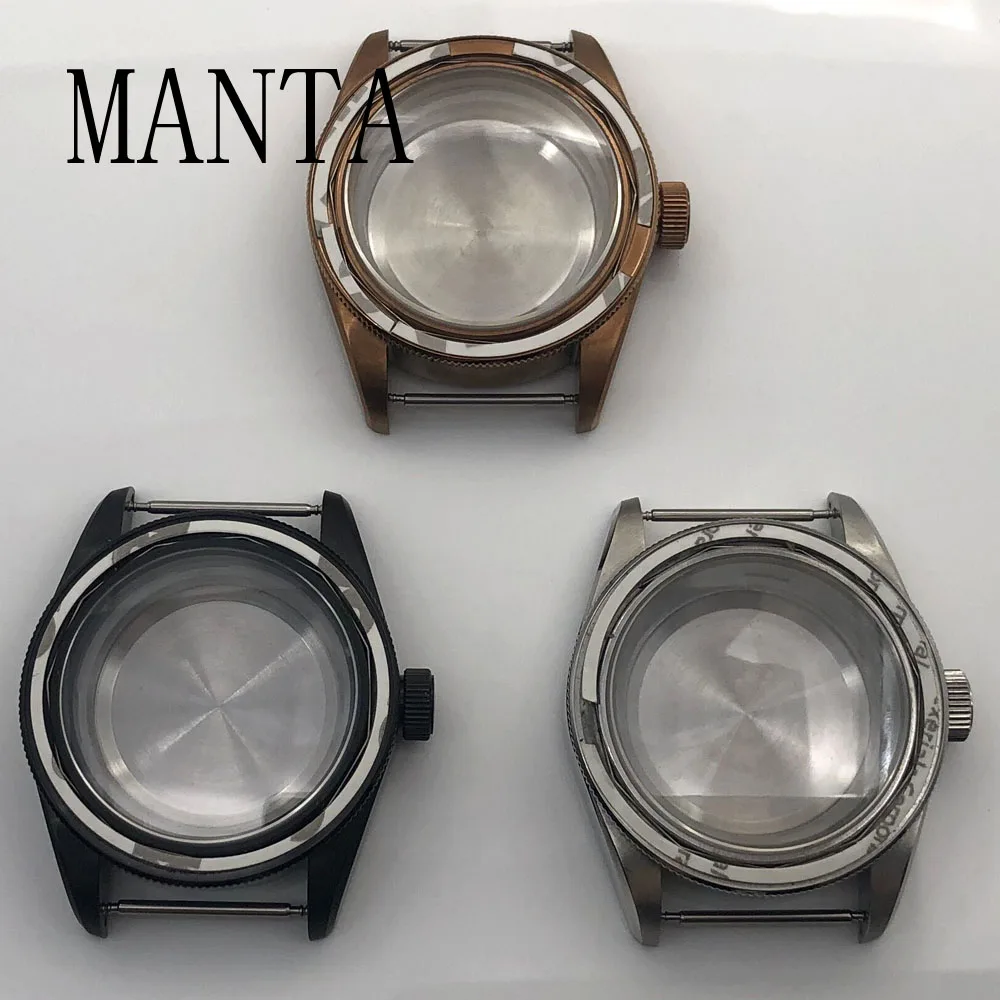 

MANTA 41mm Brown Silver Black Case Sapphire Glass Fit NH35/NH36 ETA2836 Miyota8205/8215/821A Mingzhu2813/3804 Movement