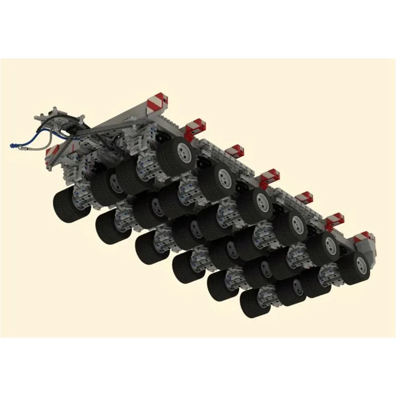 MOC-180345Multi-As Dubbele Lijn Modulaire Trailer3737Parts Montage Stiksels Bouwsteen Model Kinderen VerjaardagBouwBlock Speelgoed