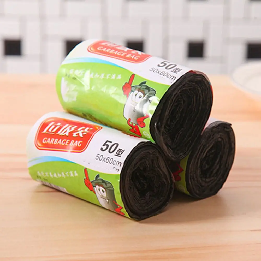 1 Rolls 13Bags/Roll Disposable Garbage Bag Points Off 40x50cm Rubbish Bag Black Trash Can Bin Plastic Bags Bathroom Kitchen