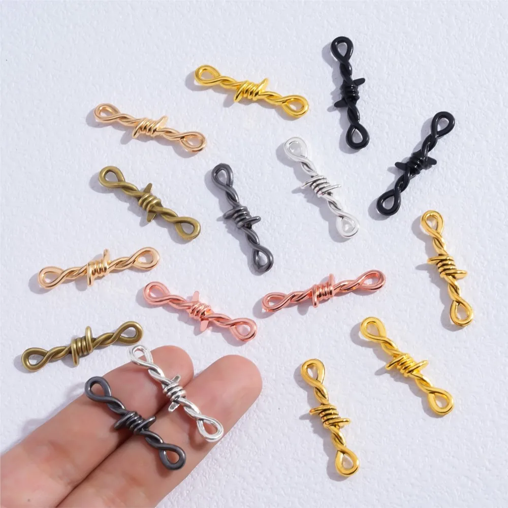 10Pcs 34x10mm 3D Thorns Metal Connectors For Gothic Pendant Necklace Bracelet Thorns Charms DIY Accessories Jewelry Craft Making