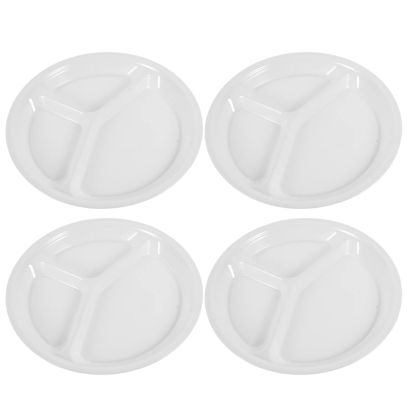 

Household Melamine Dinner Plate 4 Pcs Round Fruit Tray Divided Serving Dish Multi Function Food Accessory Party Platter Set