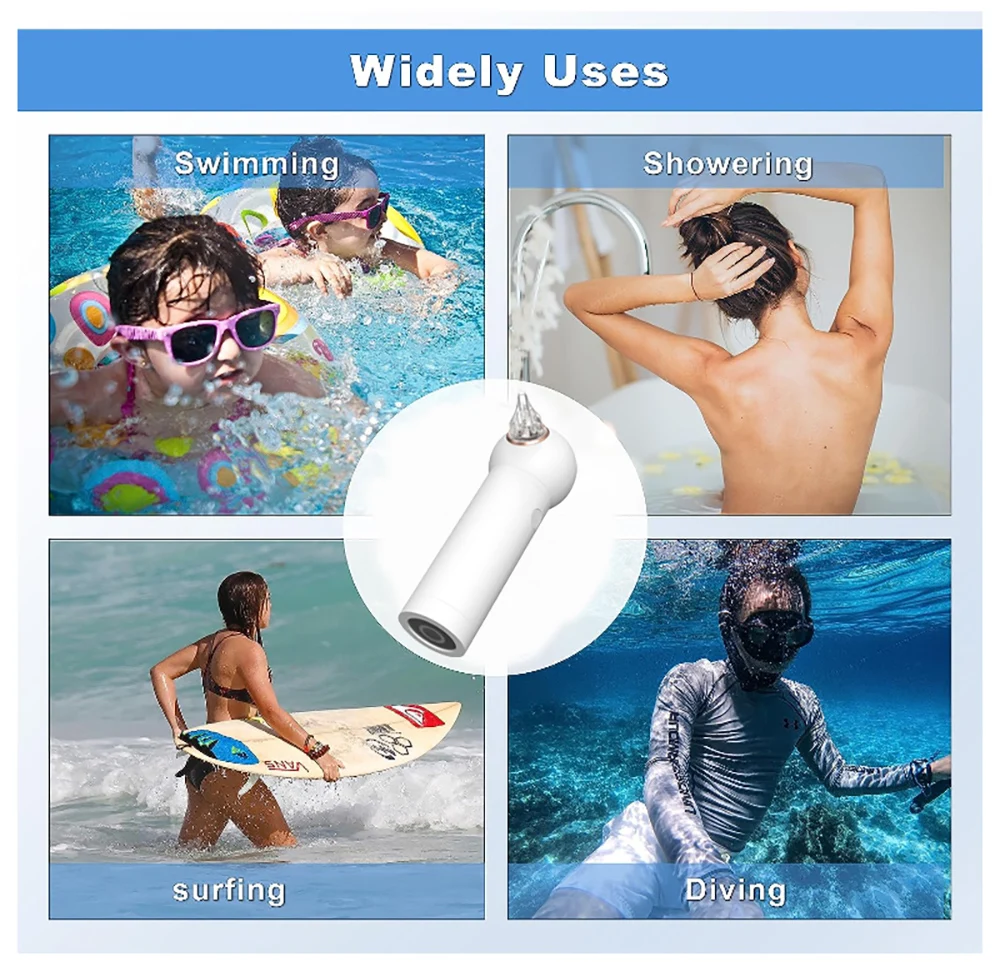 Rechargeable Ear Dryer Warm Air Low Noise Dryer Prevent Ear Canal Inflammation for Swimming Showering Water Sports Surfing and H