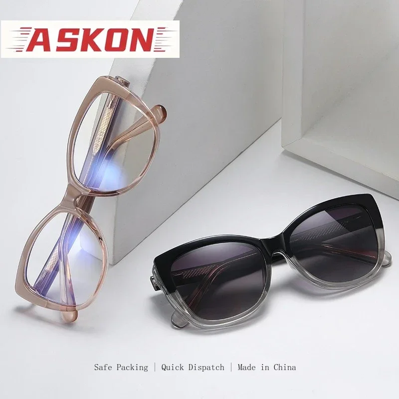 ASKON 2027 Polarized Magnetic Clip On Glasses Frames for Women optical Cat Eye Eyeglasses Frames myopia   Eyewear