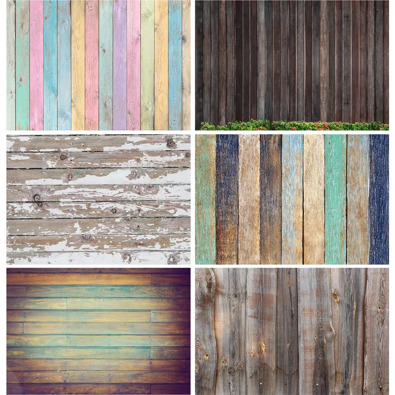 

SHENGYONGBAO Wooden Board Photography Background Wood Plank Texture Newborn Baby Photocall Photo Backdrops Prop MXX-H1