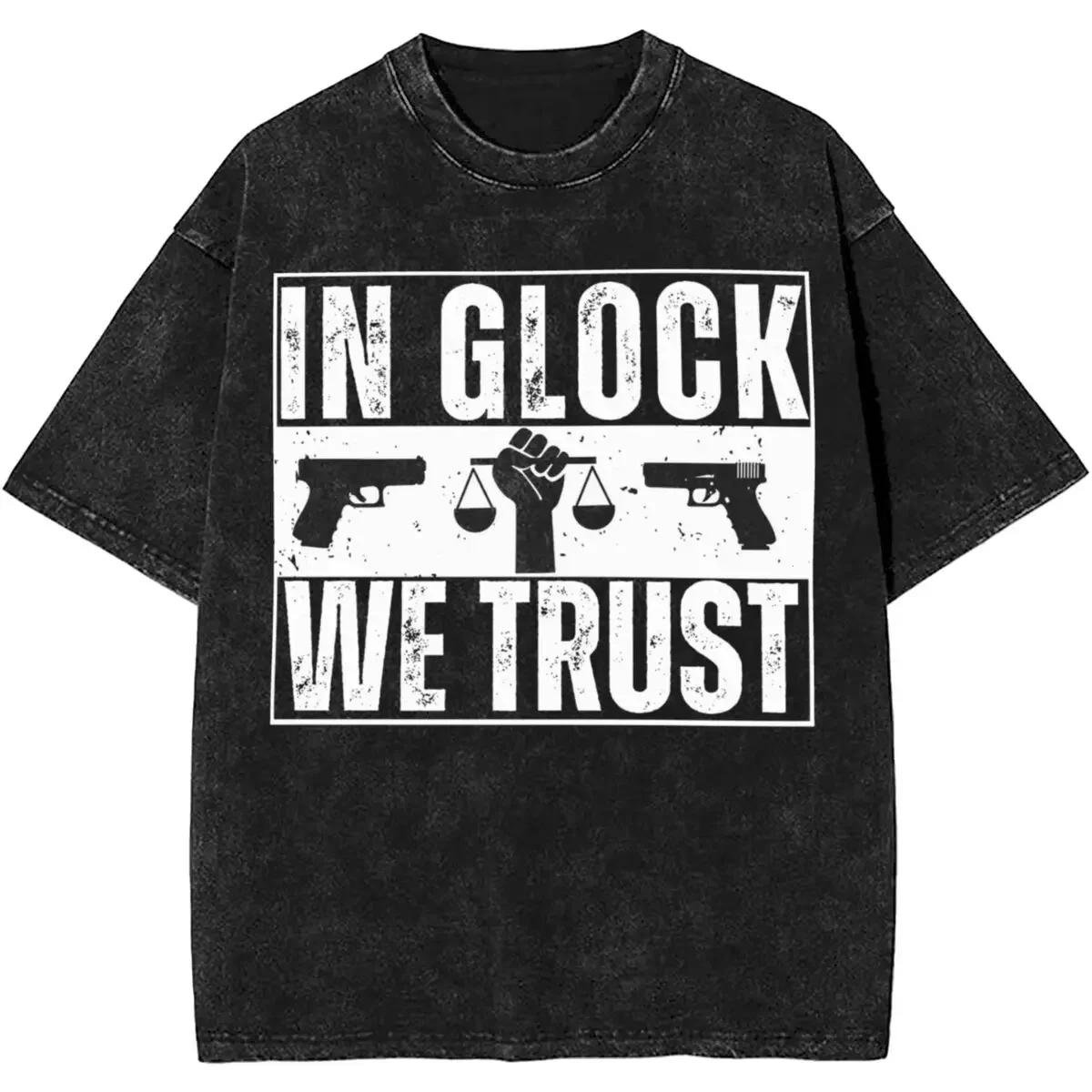 Gun In Glock We Trust T Shirts Graphic Printed Military Pistol Guns Lovers Fashion Outfit Tees 100% Cotton