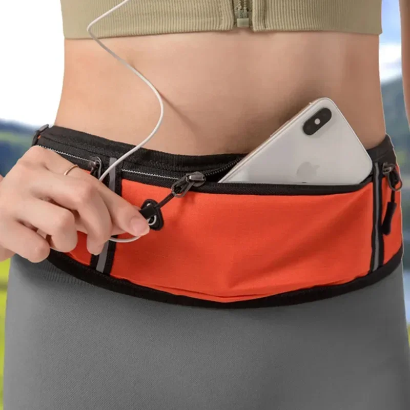 Running Belt Fanny Pack Waist Pocket Secure Jogging Pouch For Phone Keys With Reflective Strip Adjustable Straps Running Bag