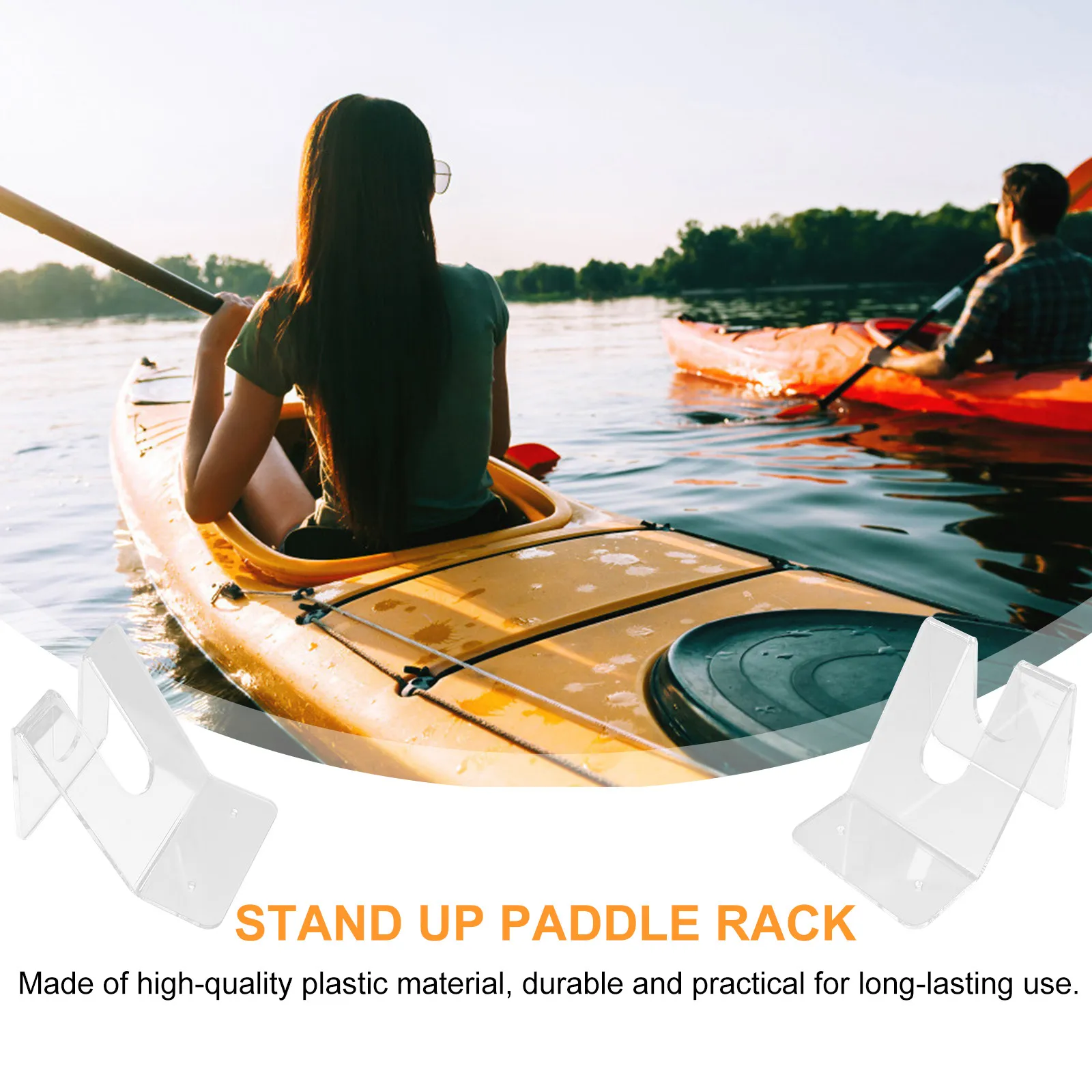2Pcs Kayak Paddle Rack Space Saving Wall Mounted Oar Storage Holder Smooth Surface No Burrs Kayak Deck Oar Mount Canoe Paddle