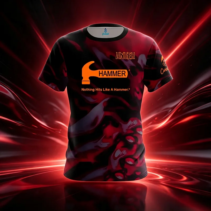 2026 Neues Hammer Streifenmuster Bowling-Trikot Kurzarm-T-Shirt Performance # 17 Sleeve Number Fan Casual Sport Family Kids Tees