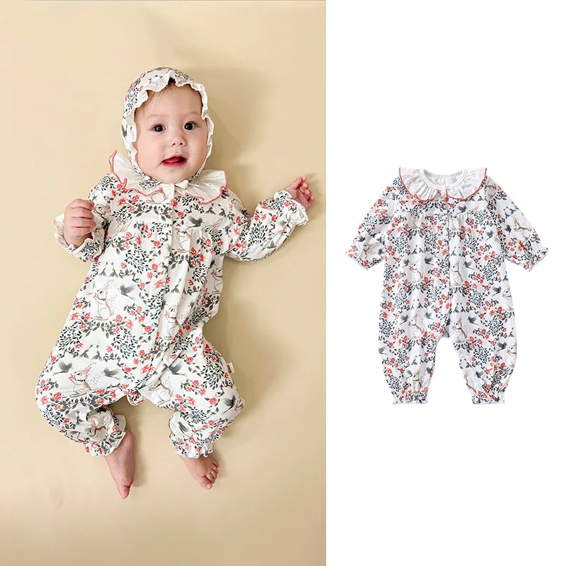 

Jenny&Dave Baby jumpsuit in autumn, made of cotton, for both men and women. First born baby, long sleeved jumpsuit, climbing su