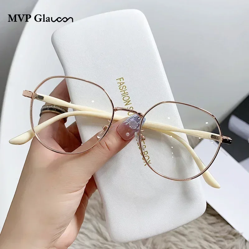 2023 Glasses Ins Metal Round Decor Round Glasses Women Anti Blue Light Computer Glasses Black Metal Spectacle Frame 0 Diopter