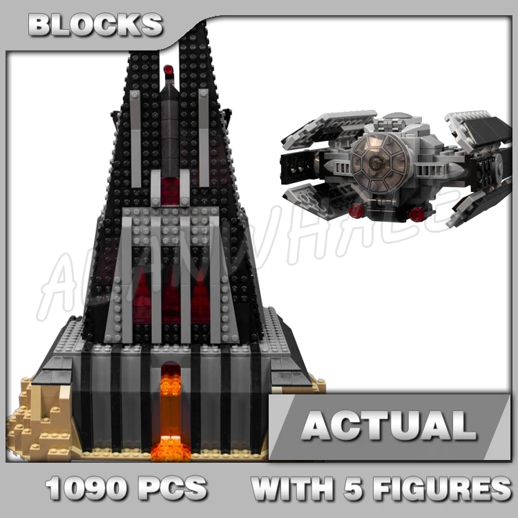 1090pcs Space Plan Empire Black Fortified Castle Volcano underground hangar 11425 Building Blocks Toy Compatible With Model