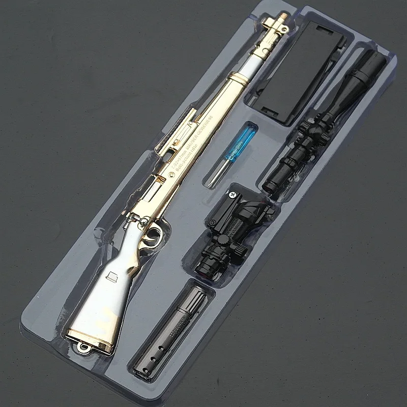 2023 New PUBG M762 M416 98K AWM SKS SCRA Sniper Rifle Model 30-35cm Keychain Decoration Detachable Alloy Toy Model