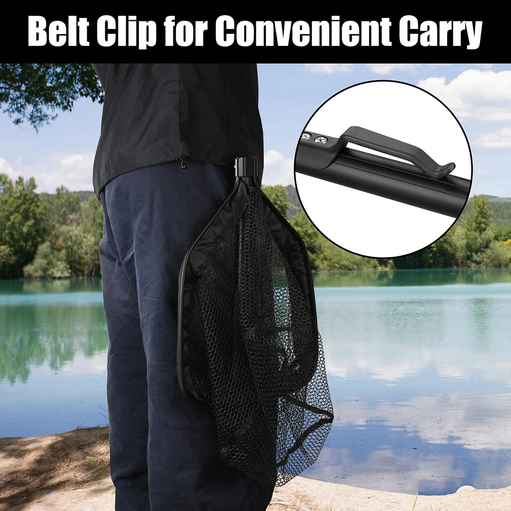best folding fishing net belt loop shore fishing Landing with Telescoping Pole, Deep Netting with Small Mesh Hole, Aluminum Full Extended to 35.4 Inches : Sports & Outdoors it safely handles fish while reducing snags and scale damage Fishing Net Fish Landing Net