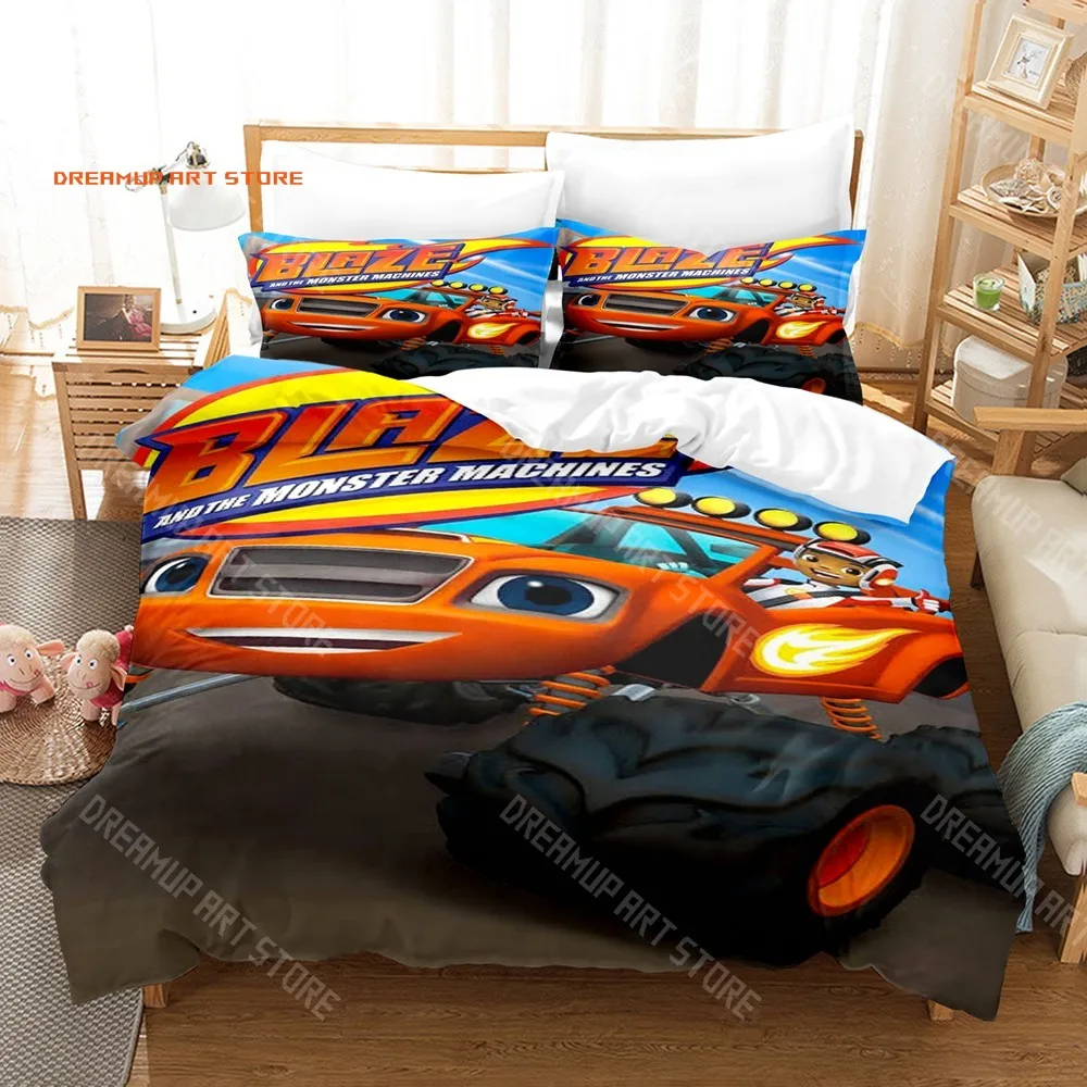 2026 3D Print Blaze N Monster Machines Bedding Set Cartoon Duvet Cover Double Twin Full Queen King Adult Kid Bedclothes Quilt Co