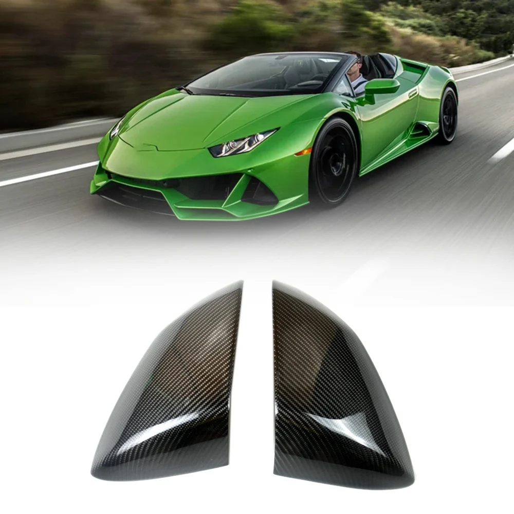 Real Carbon Fiber Mirror Cover Rearview Side Mirror Cap Trim for -Lamborghini Huracan 2019 2020 2021