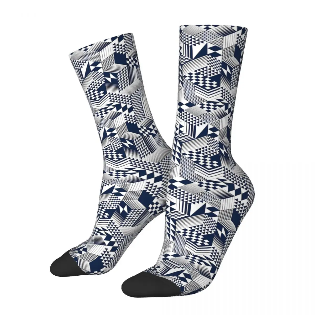 Geometric 3D Cubes Skull Skeleton Socks Male Mens Women Spring Stockings Printed