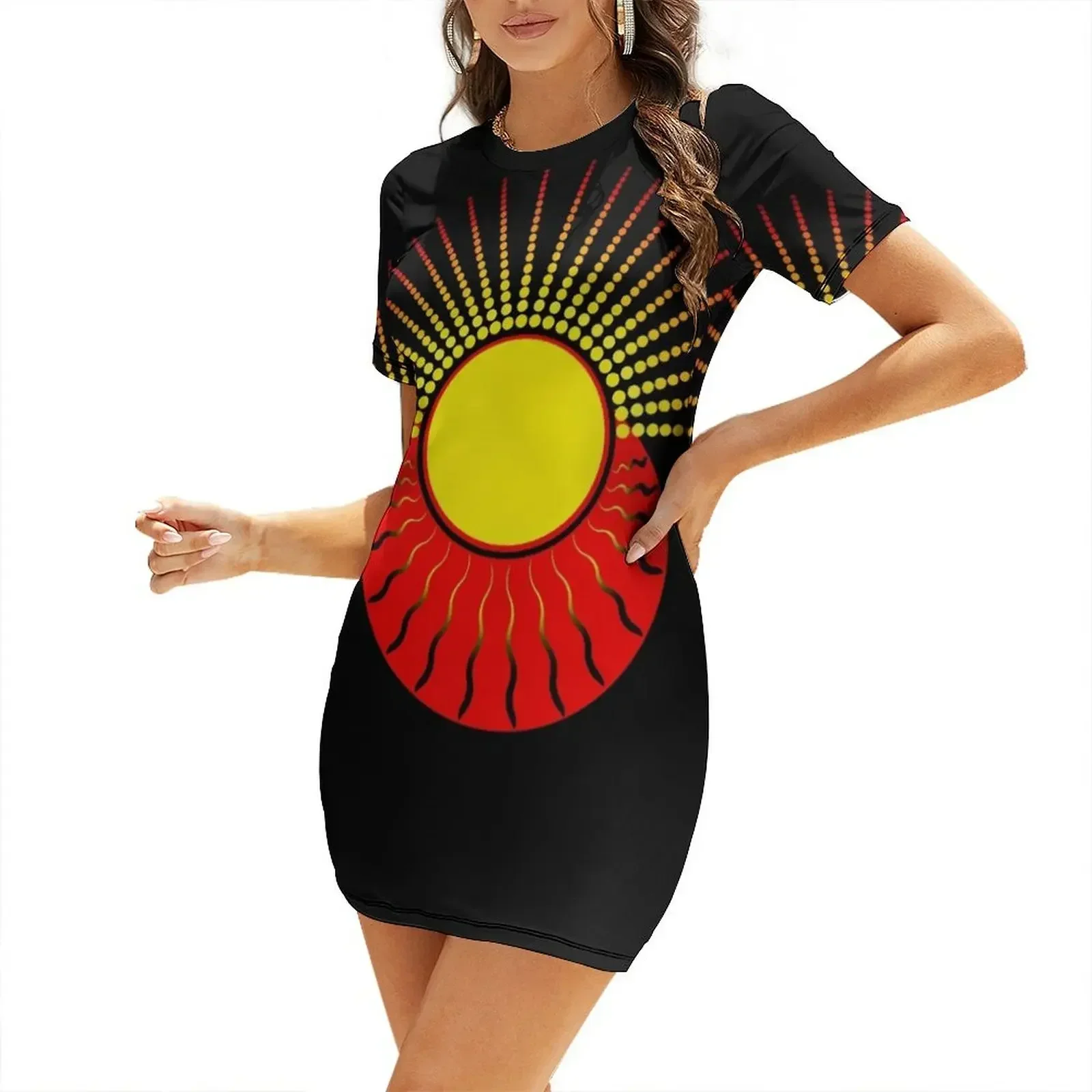 Sun, Land & People Short-Sleeved Dress Dress woman dress women elegant luxury korean style