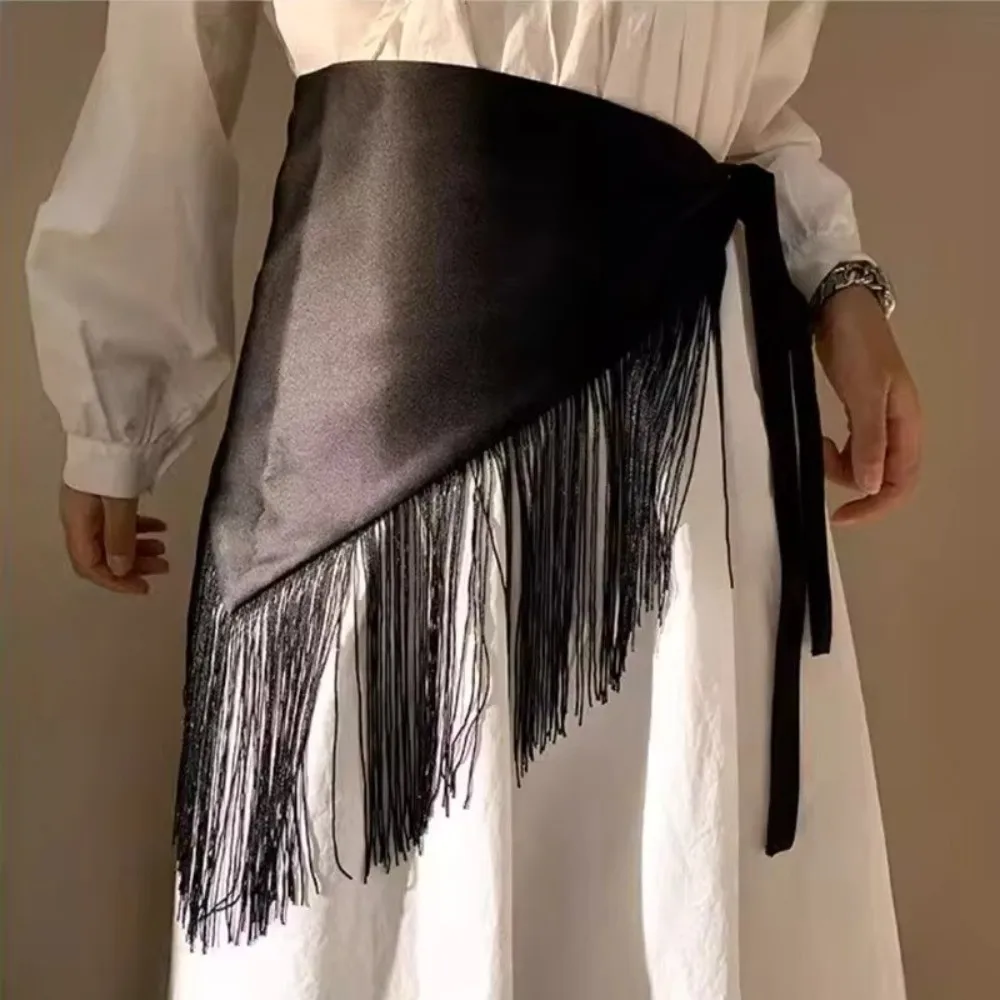 

New Wide Belt Waist Belt Tassels Triangle Shape Hip Scarf Dance Belt Women