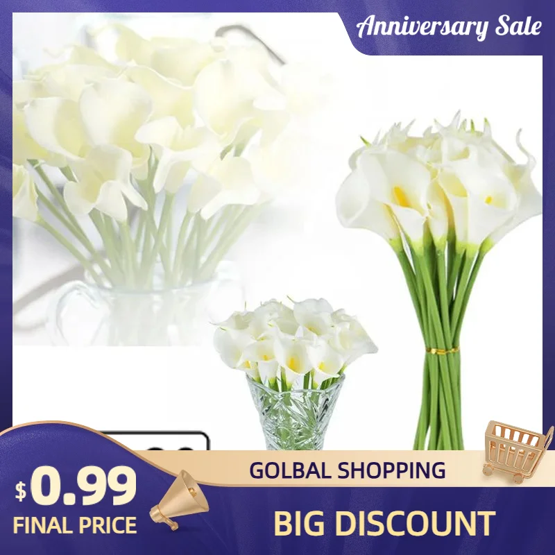 1/10pcs Artificial Calla Lily-Flowers Table Decoration Flower Arrangement Hand Bouquet Wedding Decoration Fake Fowers Party