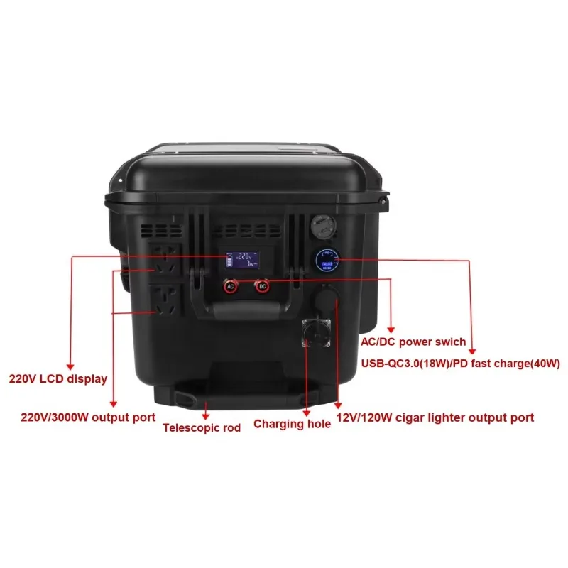 New Energy 220v 3000w 10878wh Portable Lithium Power Station Solar Generator