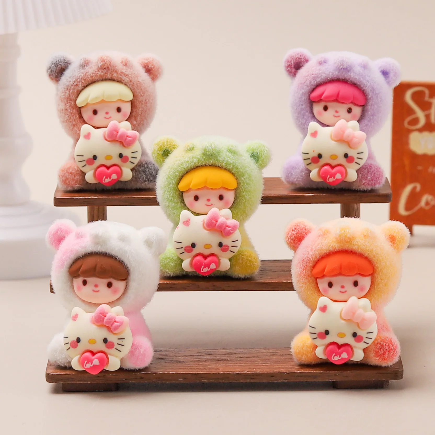 

King's plush kitty resin furry animal DIY cute doll, cute figurine, modified character, adorable toy, trendy collectible item