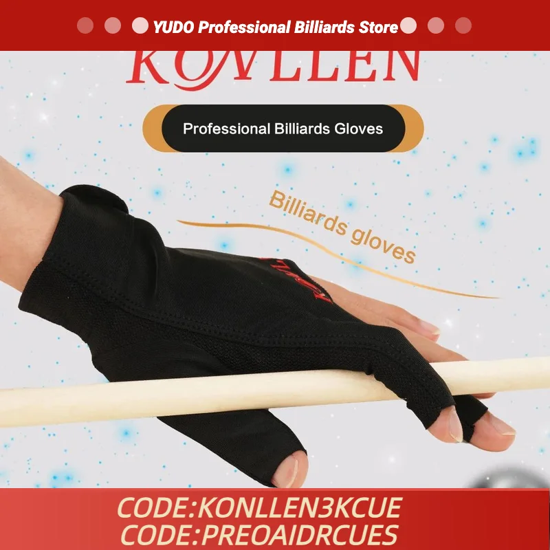 

KONLLEN new Pool Glove Fingerless Gloves Left Hand Gloves Snooker Gloves Pool Cue/Carom Gloves Durable Billiards Accessories