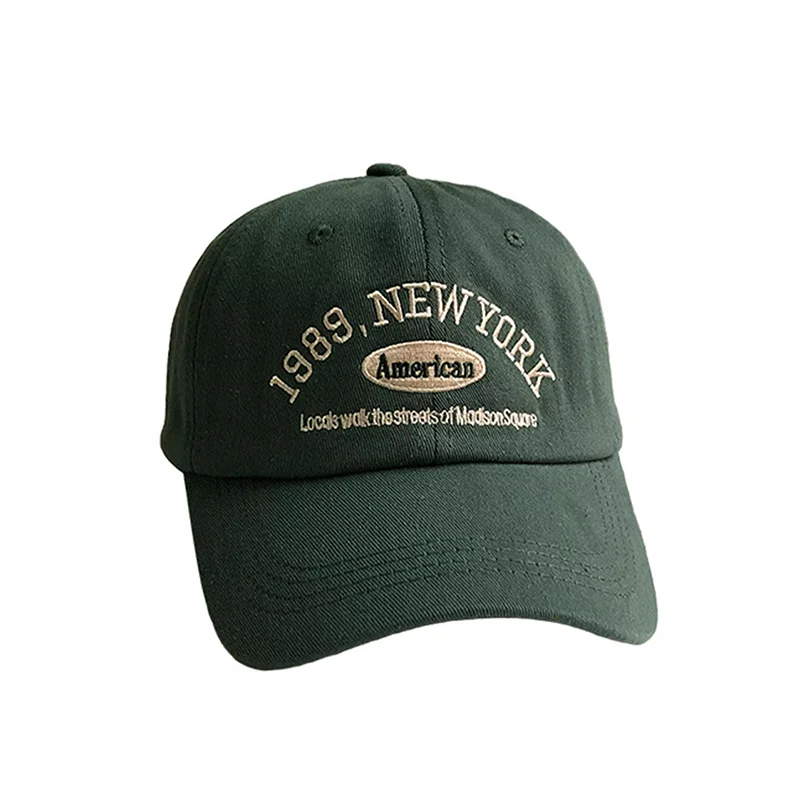 Street Lettered Embroidery Retro Flat Caps Peaked Cap HipHop Cap Solid Color American Retro Men's Women's Baseball Caps