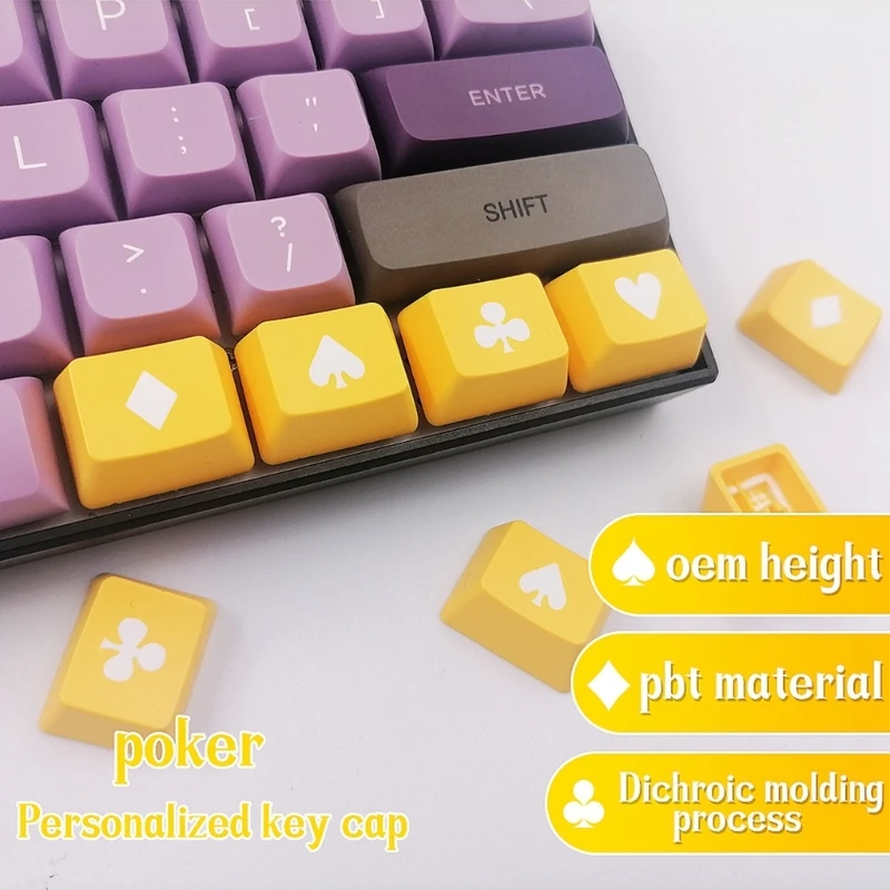 4PCS Gaming Keycaps For Mechanical Gaming Keyboards 1.25U 4 Keys Thick PBT Keycaps Design OEM