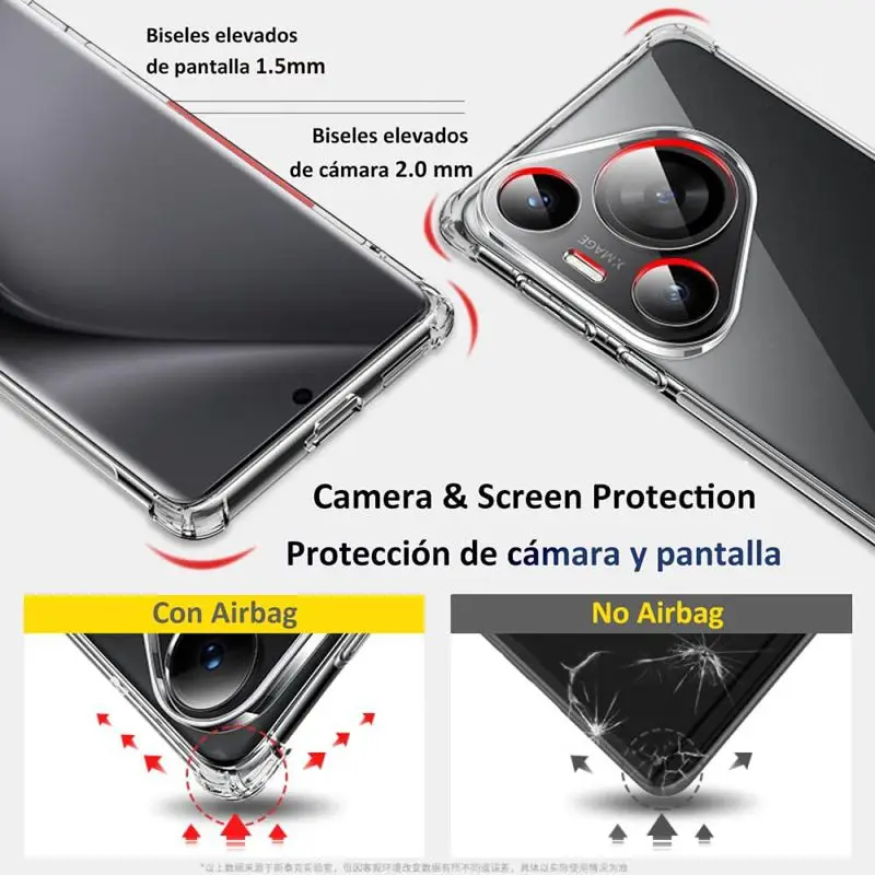 Four-Corners Shockproof TPU Case for Huawei Pura 70 Pro P70 Ultra Protective Cover Capa Fundas Coque