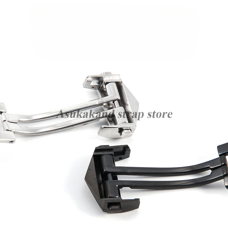 Stainless Steel Solid Folding Buckle 18mm 20mm For TAG Heuer Metal Strap Buckle Silicone Leather Watchband Double Button Clasp
