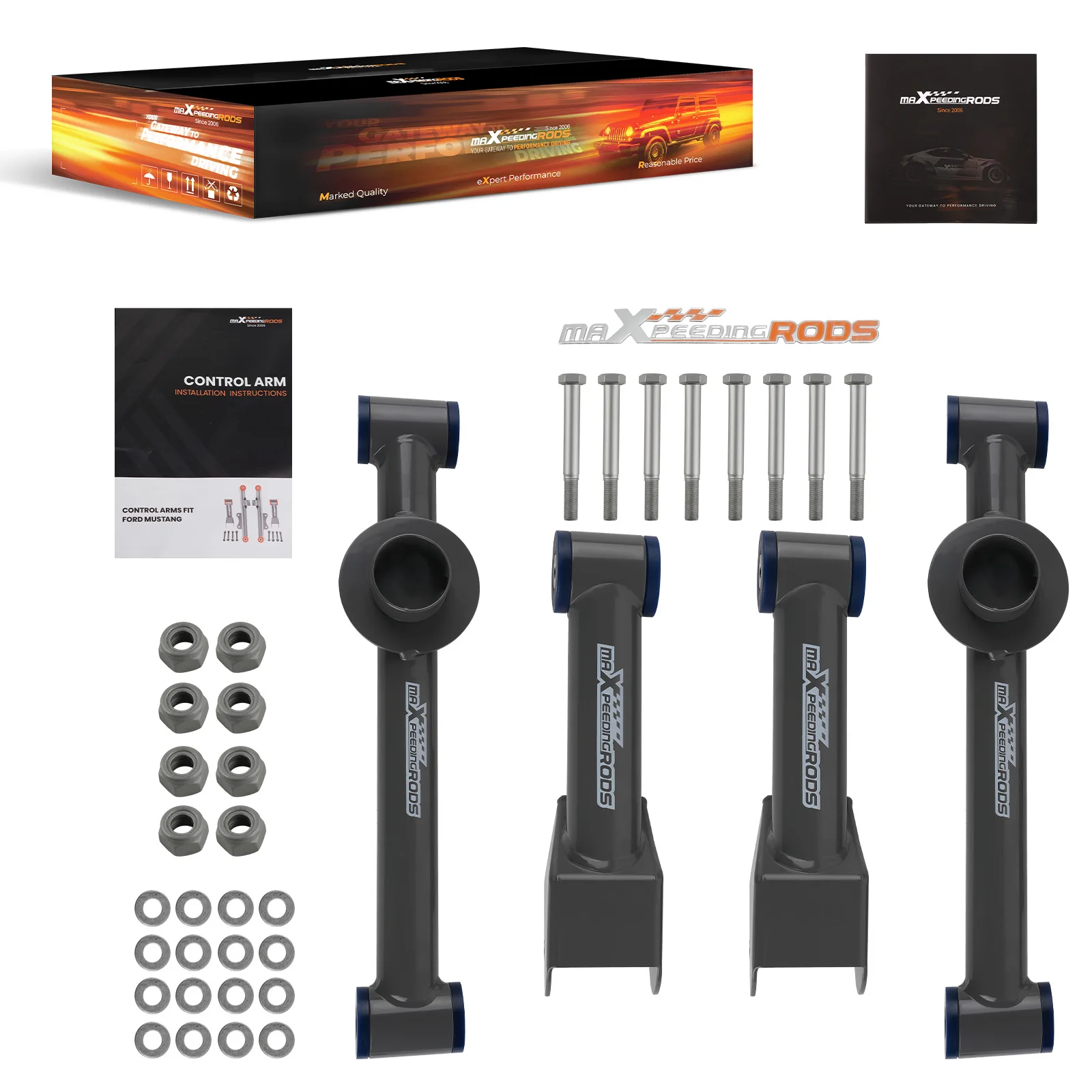 

Задние верхние и нижние трубчатые рычаги с поли-втулками для Ford Mustang 1979-2004 гг.