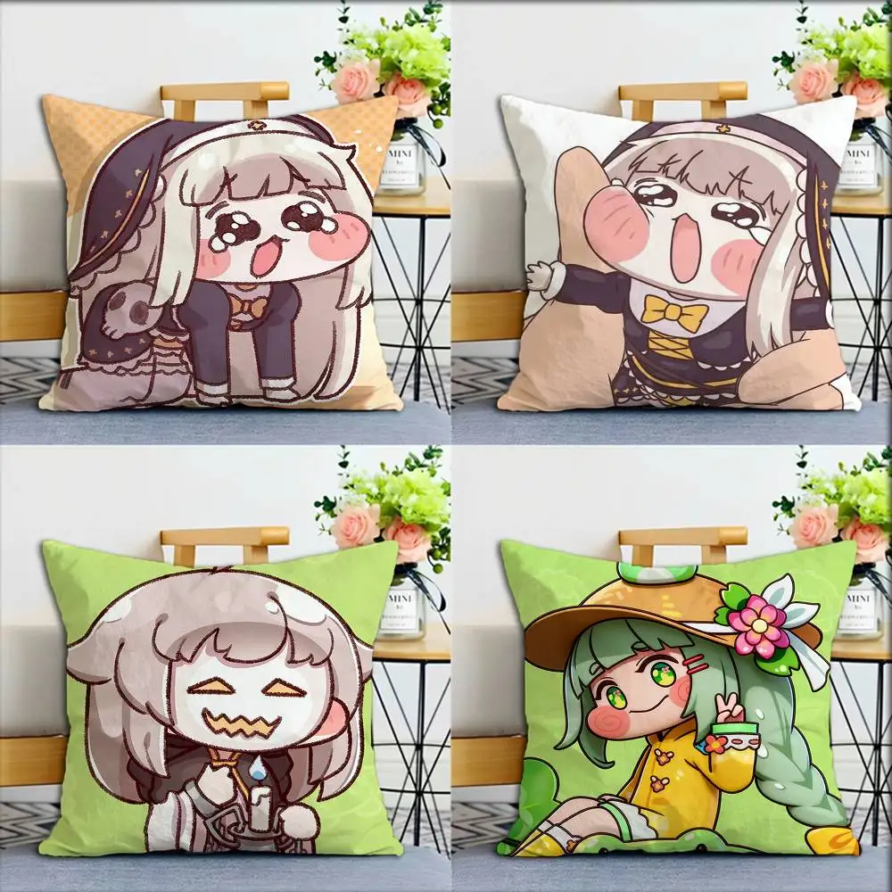 Trickcal Chibi Go G-Game World Various Sizes Square Pillow Case For Car Home Bedchamber Decor