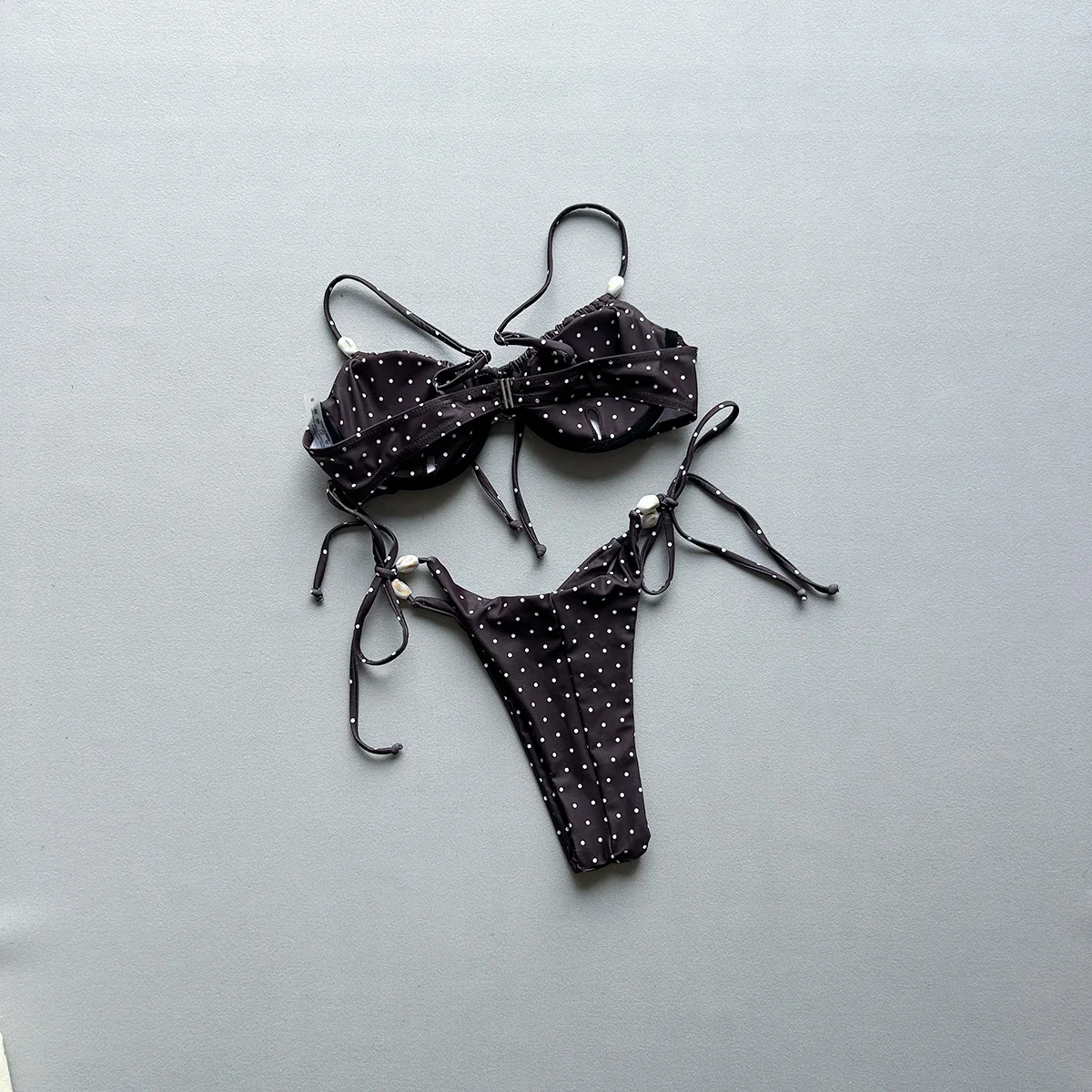 2026 Sexy Einfarbiger Bikini Badeanzug Damen Zweiteiliger Badeanzug Grenzüberschreitender Handel Einfarbiges Bikini-Set für Damen – Detail 9