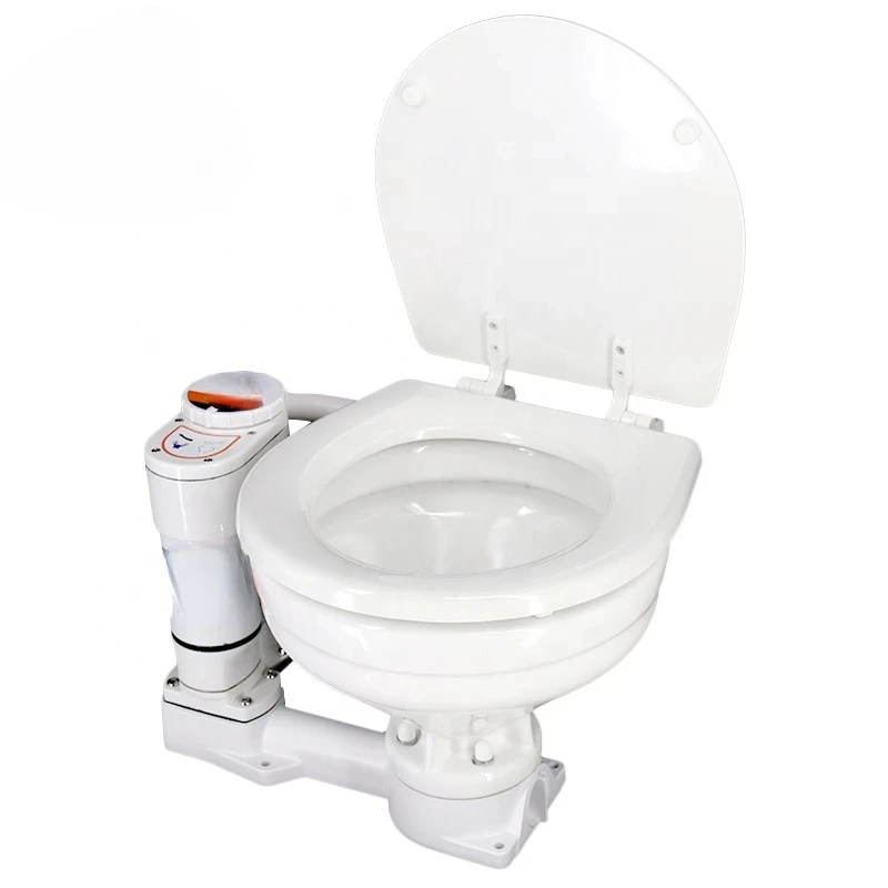 RV caravan accessories direct current  sitting toilet manual automatic toilet flushing applicable to RV camper