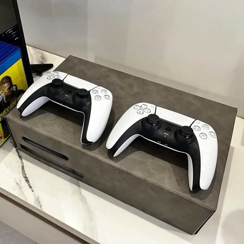 PS5 وحدة التحكم النحيفة PU حامي الغبار المغناطيسي الغبار واقية المضيف مقاومة للخدش حامي غطاء الجلد ألعاب الملحقات