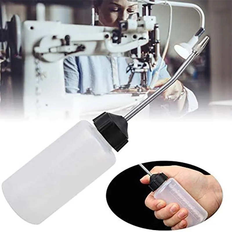 Sewing Machine Oiler Oil Dispenser with Long Angled Spout Screw on Cap Extended Spout oil Bottle for DIY Craft, 120ml Leak Proof