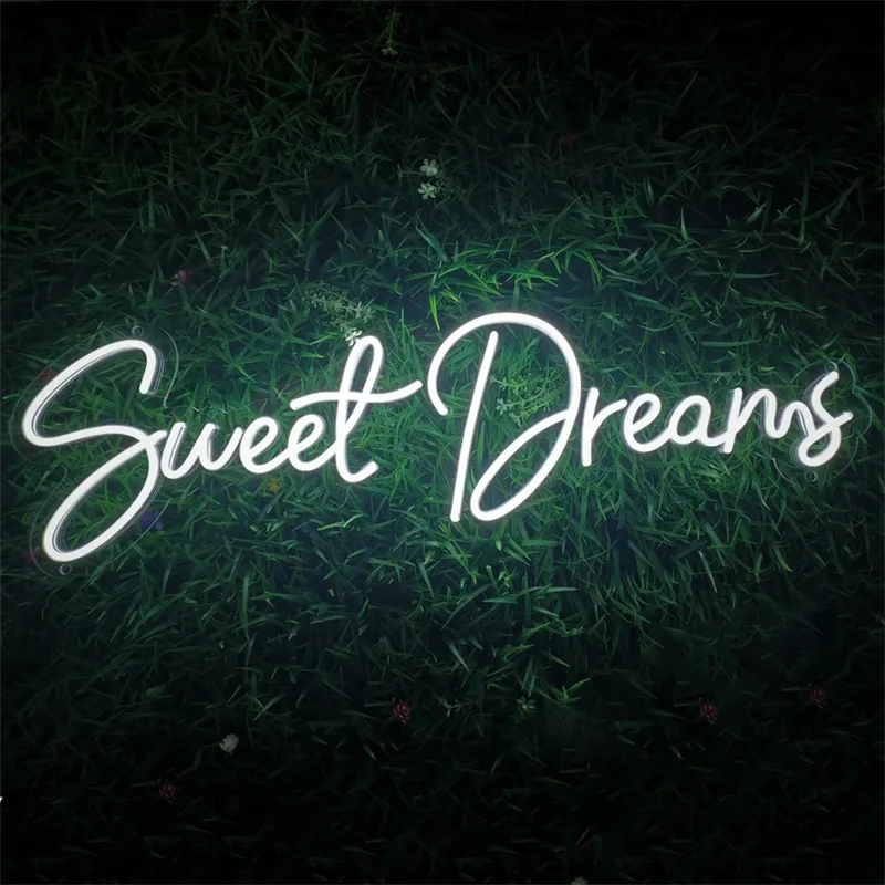 Sweet Dreams Neon Sign For Wall Decor LED Lights Letter Bedroom Room Decoartion Wedding Party Bar Club Marriage Wall Decor Lamp