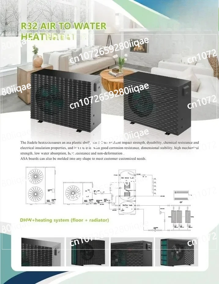 Heat Heating Cooling DHW 8KW 12KW All in One Heatpump R32 DC Inverter House Heating