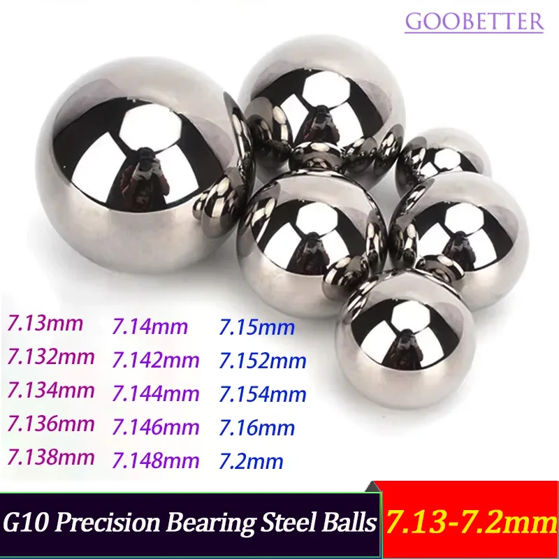 G10 Precision Steel Balls 7.13-7.2mm Hardened Wearproof Bearing Balls for CNC 3D Printer Automation Linear Slide Block