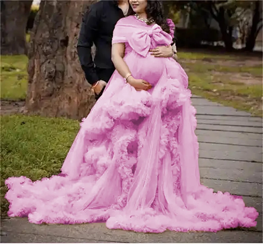 Abiti premaman lunghi con volant in tulle servizio fotografico baby shower плаajtе для бем onderdelenх فساتeleriوabiti para embarazadas