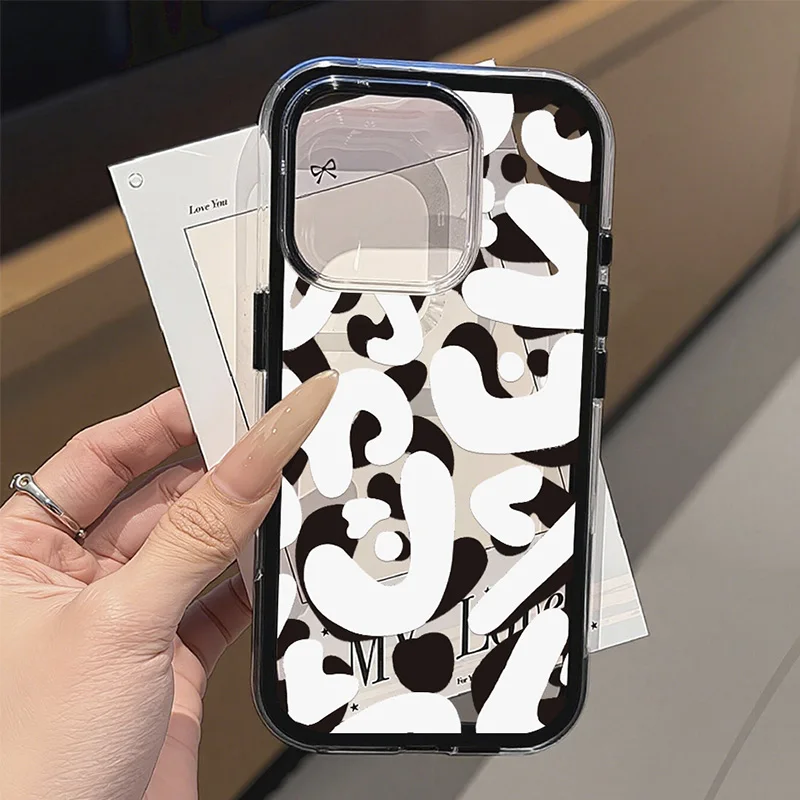 حافظة هاتف شفافة لهاتف آيفون 16 برو حافظة فوندا آيفون 15 13 17 11 12 14 برو ماكس 17 غطاء خلفي ناعم باللون الوردي على الجدران