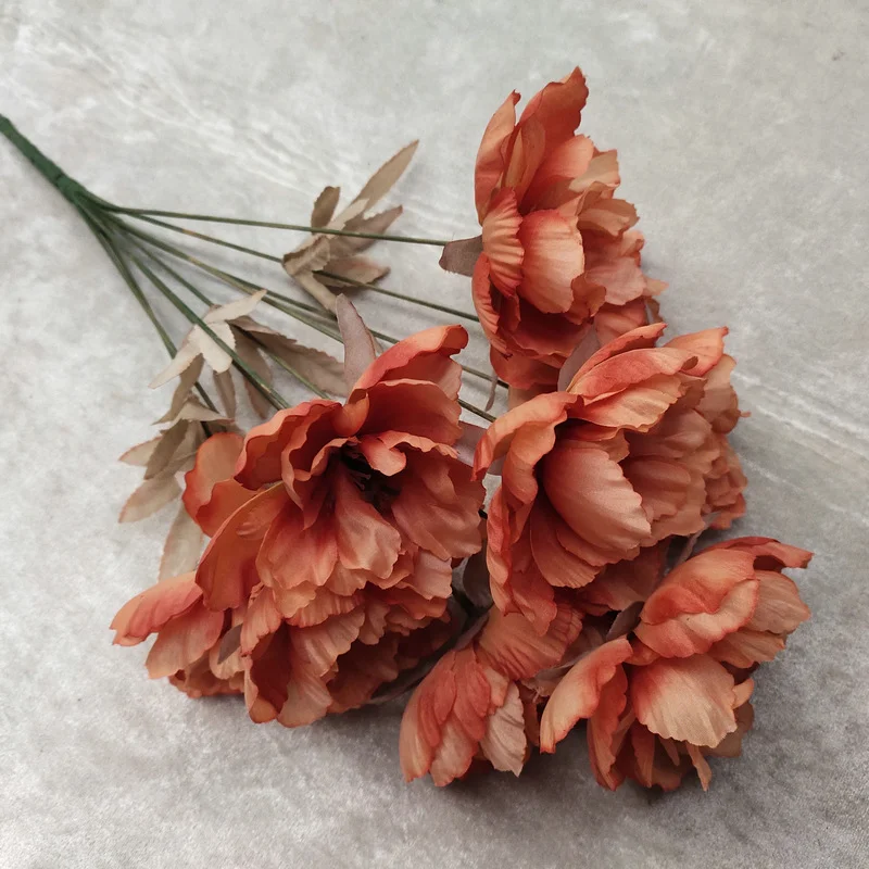 9-kopf Künstliche Pfingstrose Blume Europäischen Dekor Blume Für Hochzeit Szene Dekor Schlafzimmer Wohnzimmer Desktop Ornamente – Detail 6