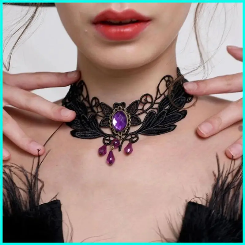 Artystyczny zestaw kapeluszy młodzieżowych Prosty kapelusz uliczny Halloweenowy kapelusz wiedźmy z koronką