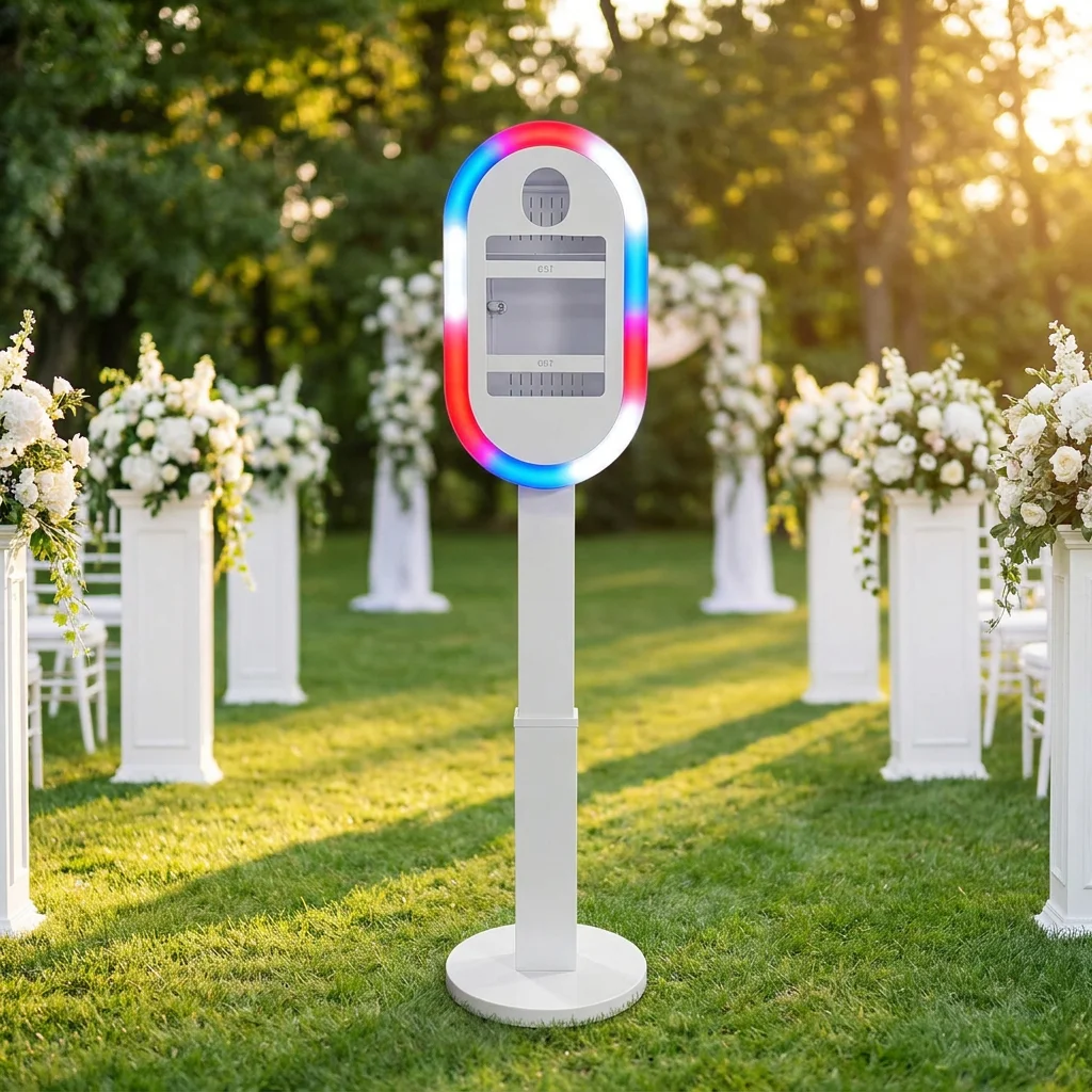 Portable Digital SLR Photo Booth Machine Sturdy Metal Frame Selfie Kiosk for Wedding Birthday Party Event Rental