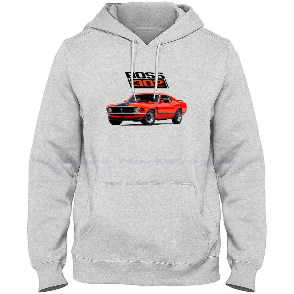 1970 Boss 302 Fastback 100% Cotton Hoodie Vintage Antique Car Retro Car Race Classic Car Hot Rod Racing Muscle Car Humor